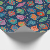 数々の色金ゴールドクリスマスツリー装飾パターン ラッピングペーパー (角)