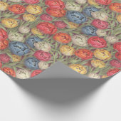数々の色鉛筆描チューリップ ラッピングペーパー (角)