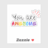 数々の色鮮やか前向き語 シール (シート)