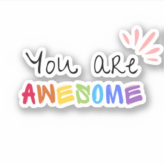 数々の色鮮やか前向き語 シール (正面)