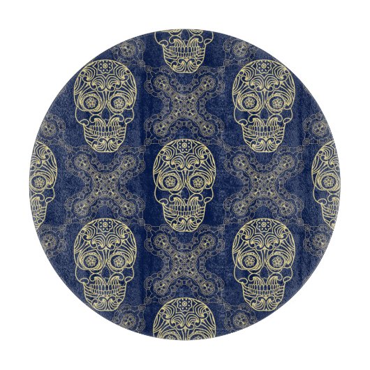 数々の色Bohoスカルパターン カッティングボード (正面)