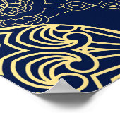 数々の色Bohoスカルパターン ポスター (角)