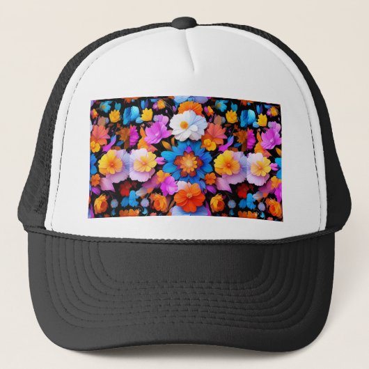 数々の花柄–68577 キャップ (正面)