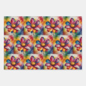 数々の虹色の花 ラッピングペーパーシート (正面2)