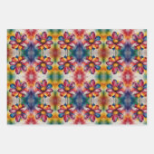 数々の虹色の花 ラッピングペーパーシート (正面)