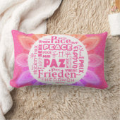 数々の言語のサイケデリックな腰神経の枕か平和 ランバークッション (ブランケット)