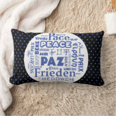 数々の言語の青か黒い腰神経の枕か平和 ランバークッション (ブランケット)