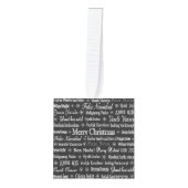 数々の言語メリークリスマスサンダー_コーブ キューブオーナメント (正面)