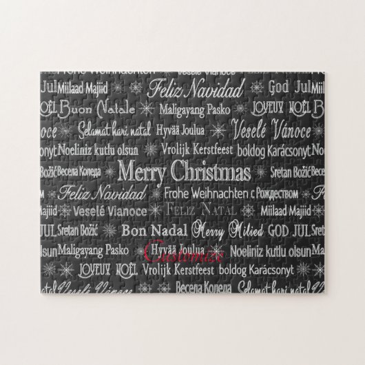数々の言語メリークリスマスサンダー_コーブ ジグソーパズル (横)