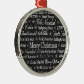 数々の言語メリークリスマスサンダー_コーブ メタルオーナメント (右)