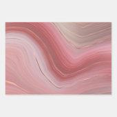 数々の金ゴールドアクセント付きアゲート大理石パターン ラッピングペーパーシート (正面3)