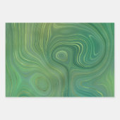 数々の金ゴールドアクセント付きアゲート大理石パターン ラッピングペーパーシート (正面2)