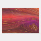 数々の金ゴールドアクセント付きアゲート大理石パターン ラッピングペーパーシート (正面)