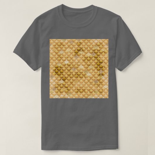 数々の金ゴールドグリッターa付きマーメイドはかりで測テール tシャツ (デザイン正面)