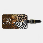 数々の+アニマルプリントのヒョウのシマウマのキリンのチータ ラゲッジタグ (正面横)