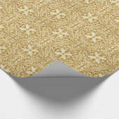 数々の,アンティーク,金ゴールド，パターン，フローラ，ダマスク，ヴィンテージ, ラッピングペーパー (角)