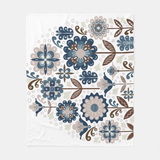 数々の – カラーのブーケ：手書き フリースブランケット (正面)