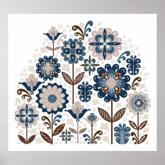 数々の – カラーのブーケ：手書き ポスター (正面)