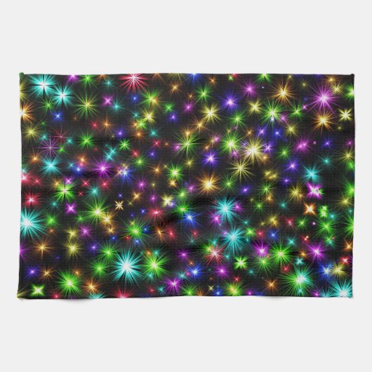 数々の – カラークリスマススターレイズ–57191 キッチンタオル (横)