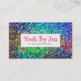 数々の – カラーグリッターテクスチャプリント爪、 ネイル 名刺
