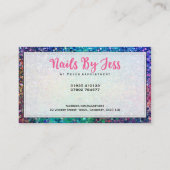 数々の – カラーグリッターテクスチャプリント爪、 ネイル 名刺 (裏面)