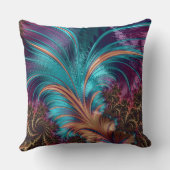 数々の – カラーフラクタル羽根デザイン装飾用クッション クッション (裏面)