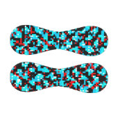 数々の – カラーブルー黒赤白ピクセルパターン 野球ボール (パネル)