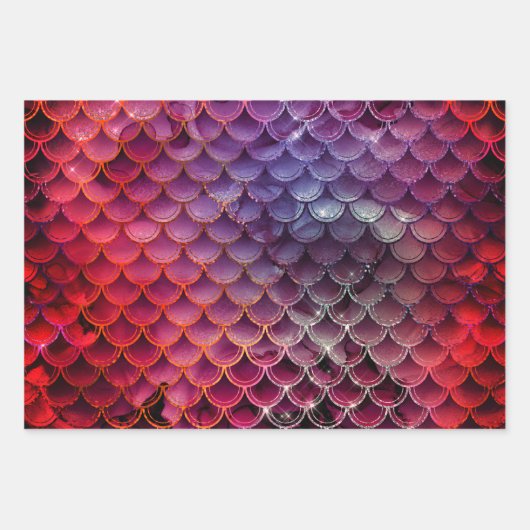 数々の – カラーマーメイドグリッターギフトラッピング ラッピングペーパーシート (正面2)