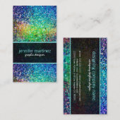 数々の – カラーレトロの輝きとグリッターパターン 名刺 (正面/裏面)