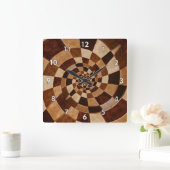 数々の – カラー地球トーンらせん状 スクエア壁時計 (ホーム)