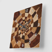 数々の – カラー地球トーンらせん状 スクエア壁時計 (傾斜)