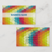 数々の – カラー山形の六角形パターン2 名刺 (正面/裏面)