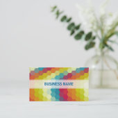 数々の – カラー山形の六角形パターン2 名刺 (スタンド正面)