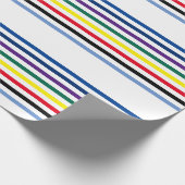 数々の – カラー横ストライプカラフル ラッピングペーパー (角)