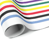 数々の – カラー横ストライプカラフル ラッピングペーパー (ロールコーナー)