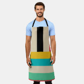 数々の – カラー水平ストライプ垂直 エプロン (着用した状態)