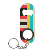 数々の – カラー水平ストライプ垂直 キーホルダー栓抜き (正面)