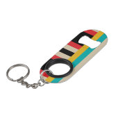 数々の – カラー水平ストライプ垂直 キーホルダー栓抜き (正面アングル)