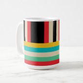 数々の – カラー水平ストライプ垂直 コーヒーマグカップ (正面左)