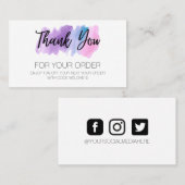 数々の – カラー水彩ブラシストロークロイヤリティ 名刺 (正面/裏面)