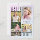 数々の – カラー水彩洗浄4写真卒業 案内状 (正面)