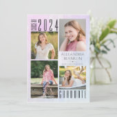 数々の – カラー水彩洗浄4写真卒業 案内状 (スタンド正面)