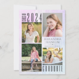 数々の – カラー水彩洗浄4写真卒業 案内状