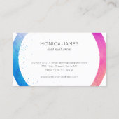 数々の – カラー水色彩の鮮やか色円ロゴ 名刺 (裏面)