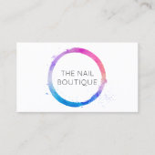 数々の – カラー水色彩の鮮やか色円ロゴ 名刺 (正面)