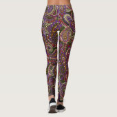 数々の – カラー紫の装飾ペイズリーレギンス レギンス (裏面)