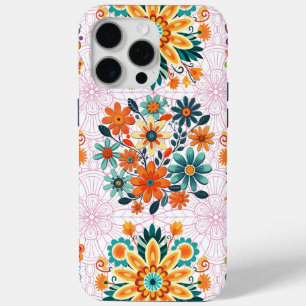 数々の – カラー花ポットパターン – ピンク iPhone 15 PRO MAXケース