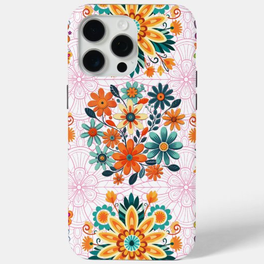 数々の – カラー花ポットパターン – ピンク Case-Mate iPhoneケース (裏面)