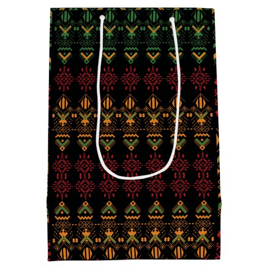 数々の – カラー黒歴史月地理 ミディアムペーパーバッグ (裏面)