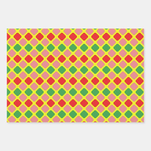 数々の – カラー&プレイドデザイン完璧なクリスマスプレゼント ラッピングペーパーシート (正面3)